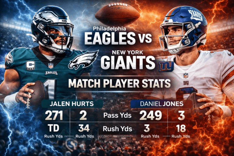 Philadelphia Eagles vs New York Giants Match Player Stat