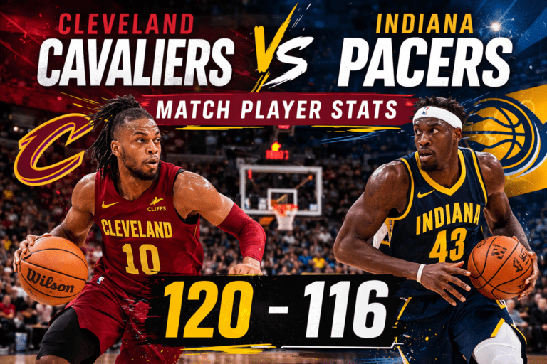 Cleveland Cavaliers vs Pacers Match Player Stats