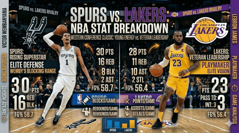 San Antonio Spurs vs Lakers Match Player Stats