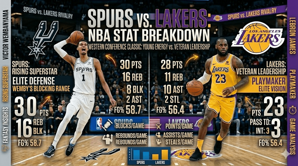 San Antonio Spurs vs Lakers Match Player Stats