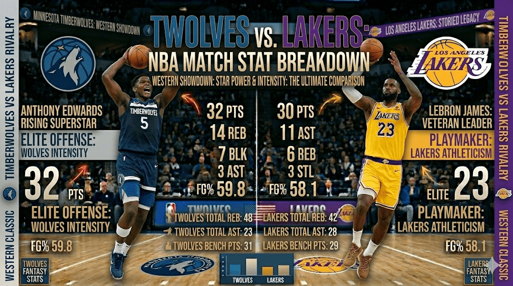 Timberwolves vs Lakers Match Player Stats