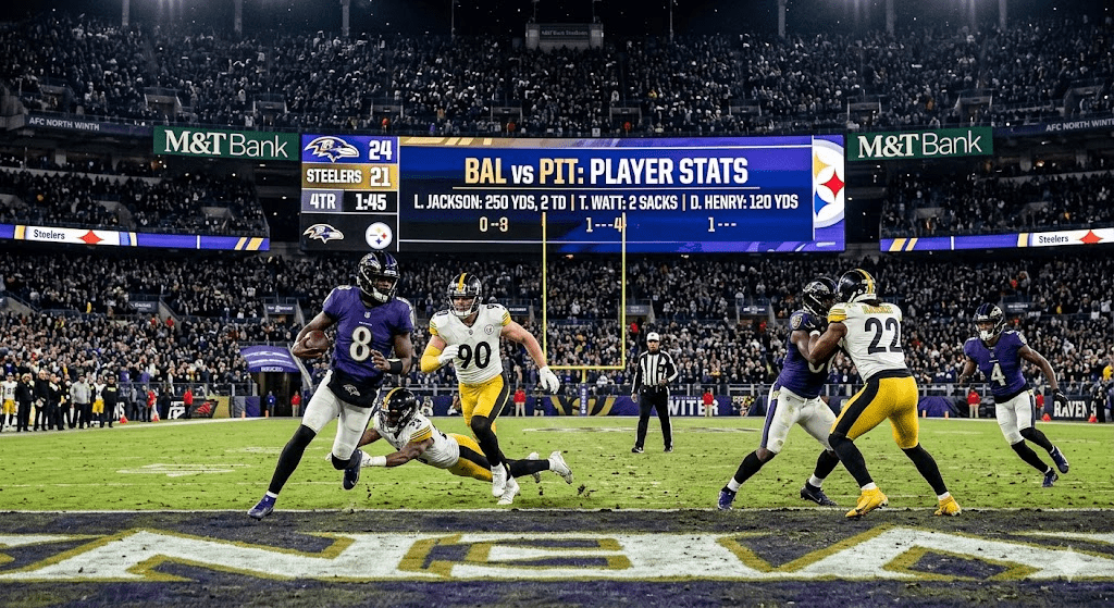 Baltimore Ravens vs Pittsburgh Steelers Match Player Stats