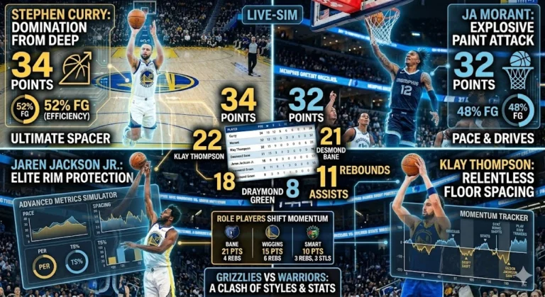 Memphis Grizzlies vs Golden State Warriors Match Player Stats