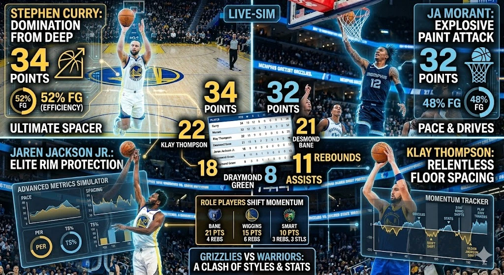 Memphis Grizzlies vs Golden State Warriors Match Player Stats