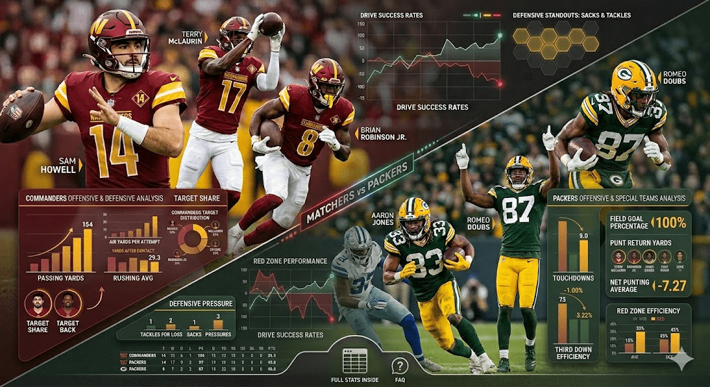 Washington Commanders vs Green Bay Packers Match Player Stats