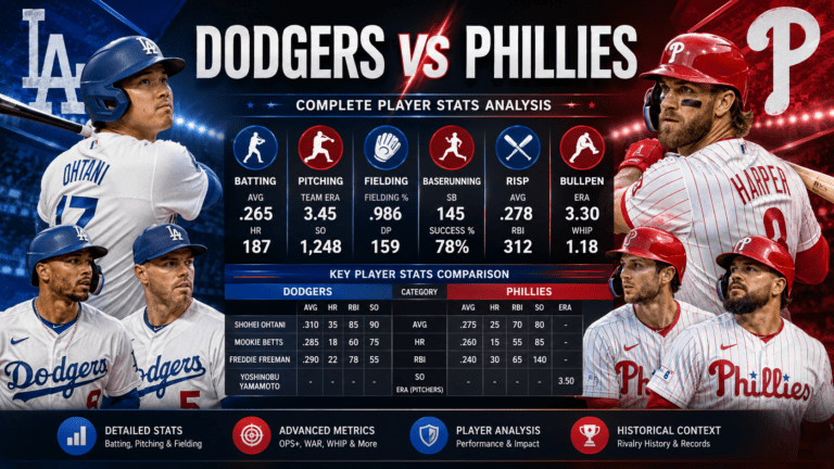 Dodgers vs Phillies Match Player Stats
