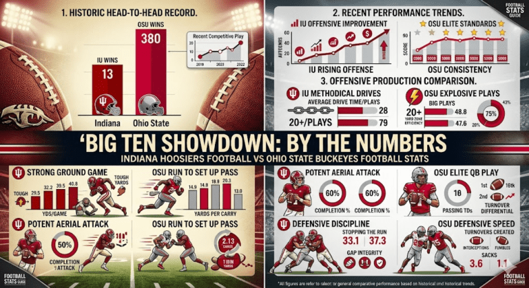 Indiana Hoosiers Football vs Ohio State Buckeyes Football Stats
