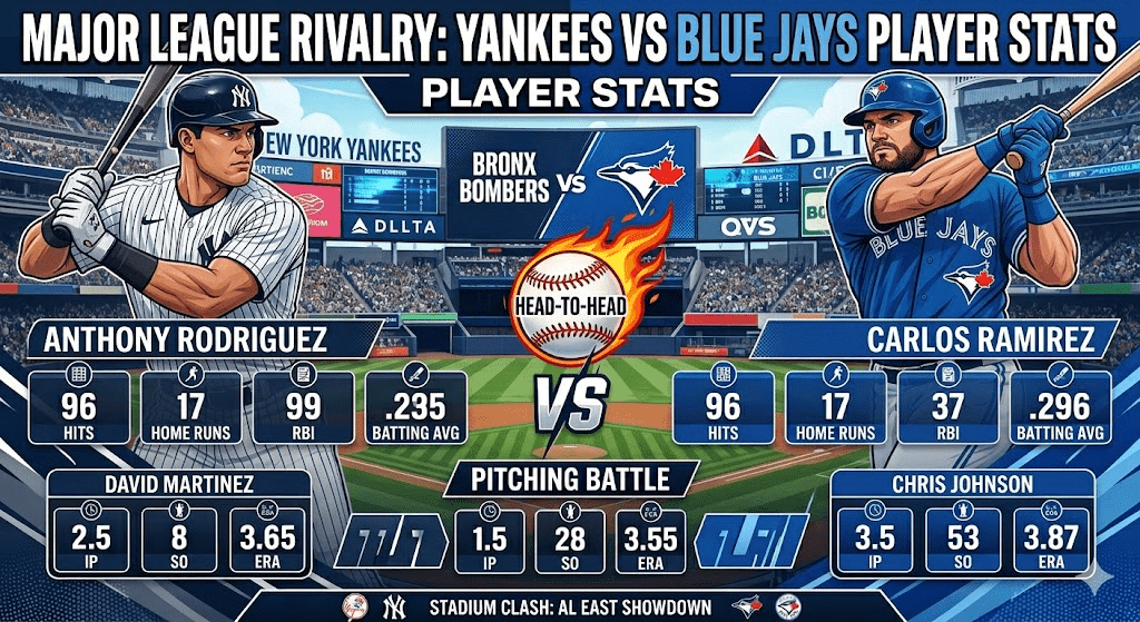New York Yankees vs Toronto Blue Jays Match Player Stats