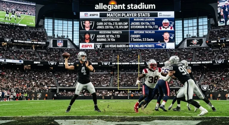 Las Vegas Raiders vs New England Patriots Match Player Stats