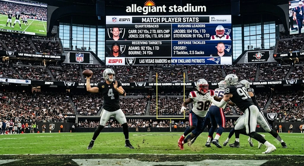 Las Vegas Raiders vs New England Patriots Match Player Stats