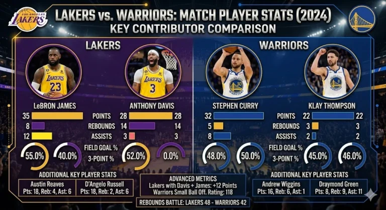 Lakers vs Golden State Warriors Match Player Stats
