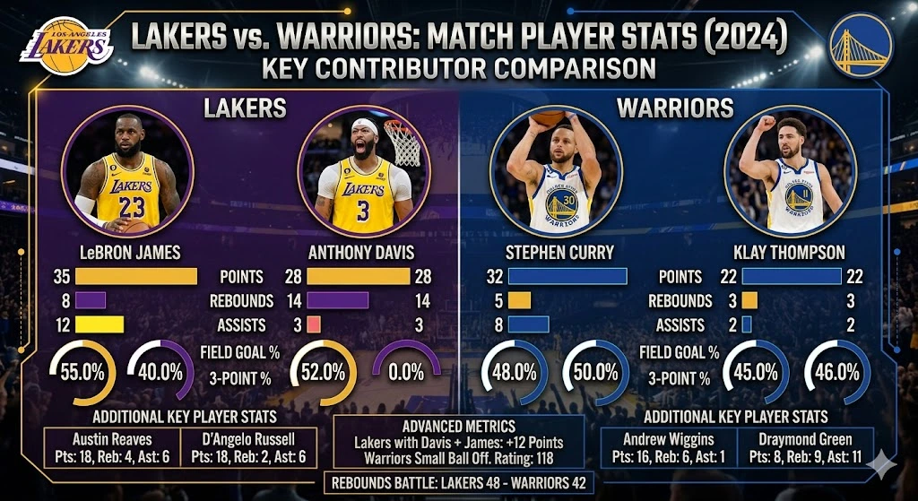 Lakers vs Golden State Warriors Match Player Stats