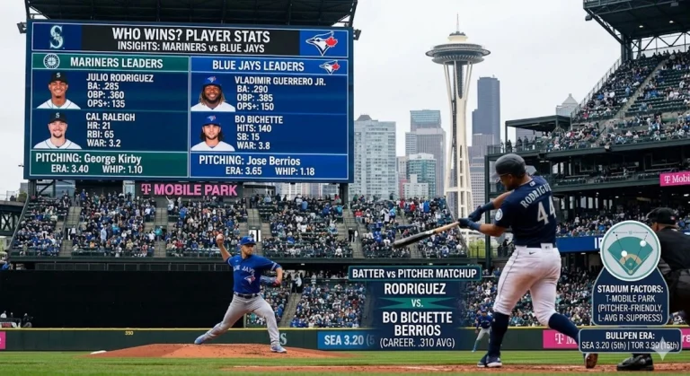 Seattle Mariners vs Blue Jays Player Stats