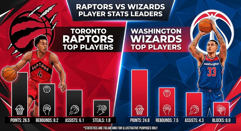 Toronto Raptors vs Washington Wizards Match Player Stats