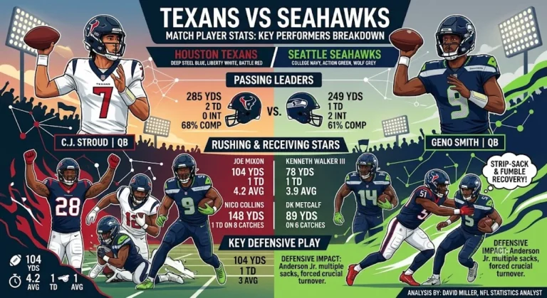 Texans vs Seahawks Match Player Stats