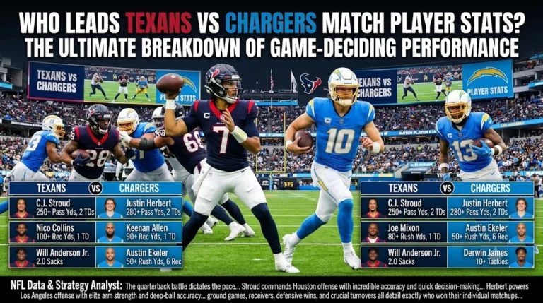 Texans vs Chargers Match Player Stats