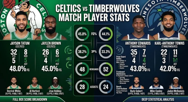 Celtics vs Timberwolves Match Player Stats