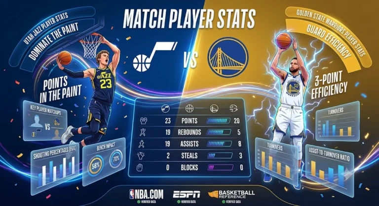 Utah Jazz vs Golden State Warriors Match Player Stats