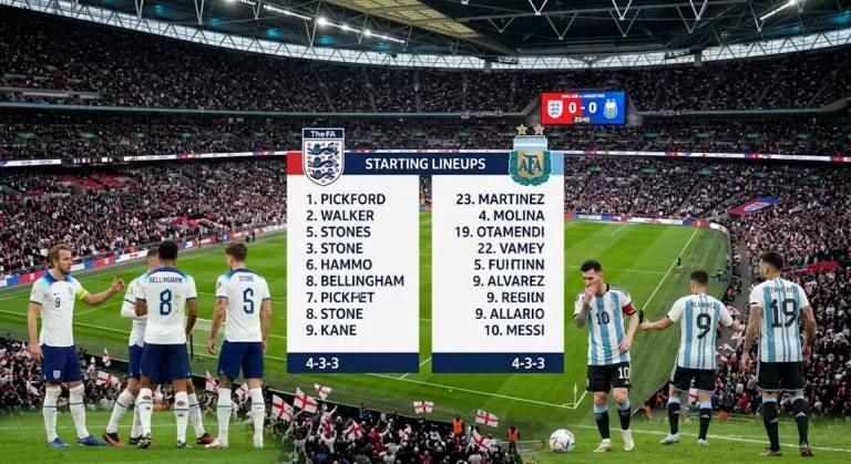 England National Football Team vs Argentina National Football Team Lineups
